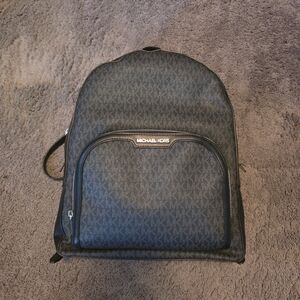 Michael Kors Black Logo-Print Backpack